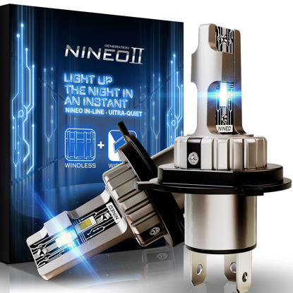Picture of NINEO H4 BULBS, H4 Fog Light, 300% Brighter 9003 Light Bulbs Fanless Wireless In-Line Bulbs (Pack of 2)