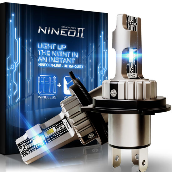 Picture of NINEO H4 BULBS, H4 Fog Light, 300% Brighter 9003 Light Bulbs Fanless Wireless In-Line Bulbs (Pack of 2)