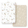 Picture of GRSSDER Stretch Ultra Soft Jersey Knit Fitted Pack n Play Sheets Set 2 Pack, Portable/Mini Crib Sheets for Boys and Girls, Stylish Watercolor Rabbit Pattern