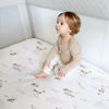 Picture of GRSSDER Stretch Ultra Soft Jersey Knit Fitted Pack n Play Sheets Set 2 Pack, Portable/Mini Crib Sheets for Boys and Girls, Stylish Watercolor Rabbit Pattern