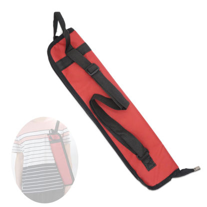 Picture of Cheerock Portable Drum Stick Bag, Small Drumstick Storage Case Bag, Hanging Drumstick Holder Bag, Durable Drum Sticks Bag with Hooks Inside for Drum Set Mallet and Percussion Sticks