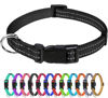 Picture of TagME Reflective Nylon Dog Collars, Adjustable Classic Dog Collar with Quick Release Buckle for Puppy, Black 3/8" Width