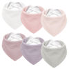 Picture of Susurration Muslin Baby Drool Bibs 6Pack Soft Triangular Adjustable Baby Bandana Bibs for Unisex Girls & Boys (Pink)