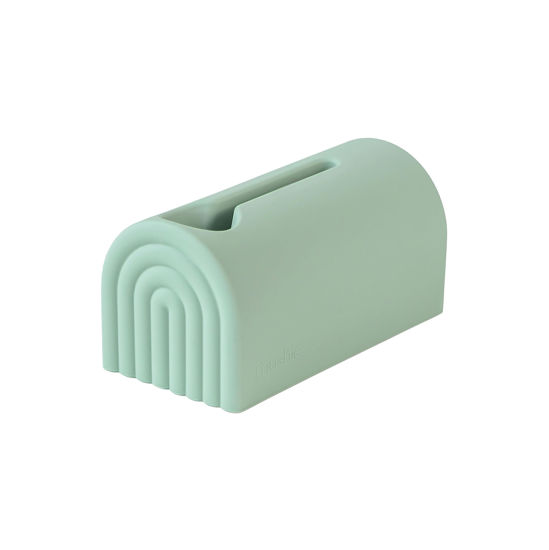 Picture of mushie Bath Spout Cover | Soft Silicone Bathtub Faucet Safety Guard for Kids | Universal Fit (Cambridge Blue)