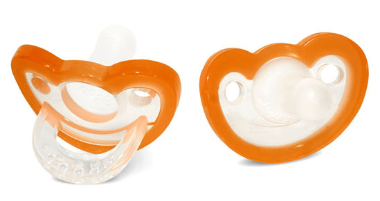 Picture of RAZBABY JollyPop Baby Pacifier Newborn, 0-3m (Orange, 2 Count)