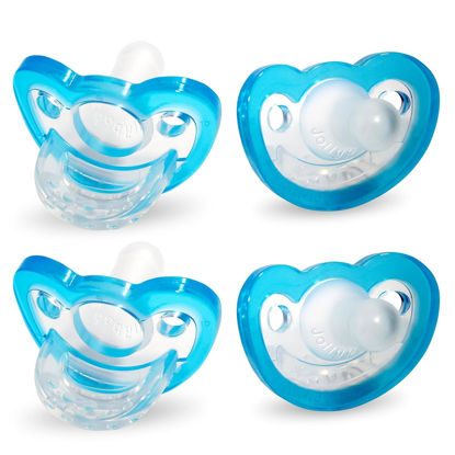 Picture of RAZBABY JollyPop Baby Pacifier Newborn, 0-3m (Blue, 4 Count)