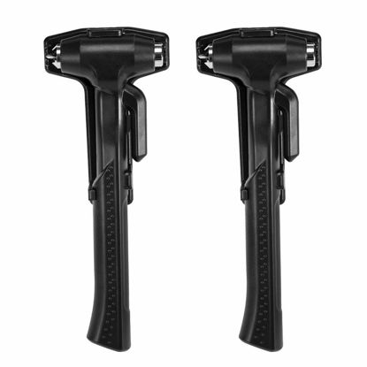Picture of MOTORBUDDY 2-Pack Car Safety Hammer, 3-in-1 Auto Emergency Escape Hammer with Window Breaker and Seat Belt Cutter, Striking Black Emergency Escape Tool for Car Accidents