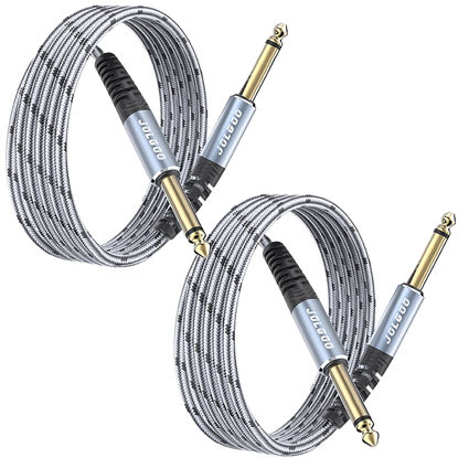 Picture of JOLGOO 1/4 Inch Guitar Instrument Cable 6.6 FT 2-Pack, 1/4 inch TS Guitar Cable, Quarter inch Cable, for Electric Guitar, Bass, Keyboard, Mixer, Amplifier, Speaker, Electric Mandolin