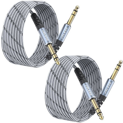 Picture of JOLGOO 1/4 Inch TRS Cable 10ft 2-Pack, 1/4 Inch Guitar Cable 10 Ft, 6.35 Balanced Interconnect Line for Electric Guitar, Bass, Keyboard, Mixer, Amplifier, Speaker, Electric Mandolin, pro Audio