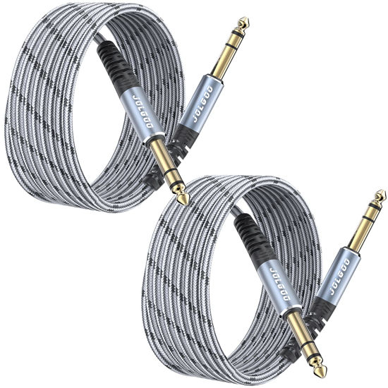 Picture of JOLGOO 1/4 Inch TRS Cable 10ft 2-Pack, 1/4 Inch Guitar Cable 10 Ft, 6.35 Balanced Interconnect Line for Electric Guitar, Bass, Keyboard, Mixer, Amplifier, Speaker, Electric Mandolin, pro Audio