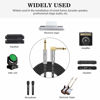 Picture of JOLGOO Guitar Cable, 1/4 Inch Cable 15 Ft, Straight to Right Angle 6.35mm Plug Bass Keyboard Instrument Cable, Black and Gray Tweed Cloth Jacket, Electric Mandolin, pro Audio