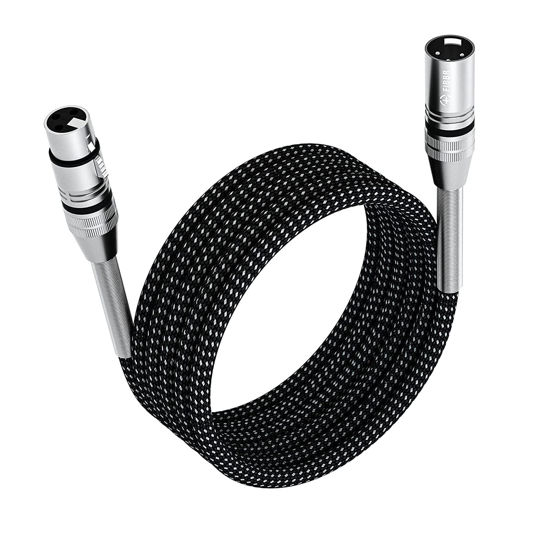 Picture of FIBBR XLR Cable 50ft/15M, Microphone Cable Nylon Braided XLR Male to Female Heavy Duty Balanced Microphone Cord Compatible with Preamps/Speaker Systems and More