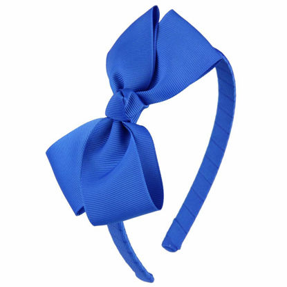 Picture of 7Rainbows Cute Royal Blue Bow Headband for Girls Toddlers.