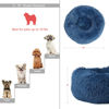 Picture of Small Dog Bed for Calming Dog 19 inches Navy Blue Puppy Bed for Extra Small Dog Bed Washble Anti-Anxiety Puppy Bed Machine Washable Cozy Soft Pet Round Bed Fits up to 15 lbs.