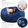 Picture of Small Dog Bed for Calming Dog 19 inches Navy Blue Puppy Bed for Extra Small Dog Bed Washble Anti-Anxiety Puppy Bed Machine Washable Cozy Soft Pet Round Bed Fits up to 15 lbs.