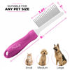 Picture of Poodle Pet Detangling Pet Comb with Long & Short Stainless Steel Teeth for Removing Matted Fur, Knots & Tangles - Detangler Tool Accessories for Safe & Gentle DIY Dog & Cat Grooming (Pink)