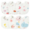 Picture of Zainpe 6Pcs Snap Muslin Cotton Baby Bibs Star Cat Rabbit Pattern Adjustable Feeding Bib Machine Washable Unisex Burp Cloths with 6 Absorbent & Soft Layers for Infant Toddler Newborn Eating Drooling