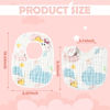 Picture of Zainpe 6Pcs Snap Muslin Cotton Baby Bibs Star Cat Rabbit Pattern Adjustable Feeding Bib Machine Washable Unisex Burp Cloths with 6 Absorbent & Soft Layers for Infant Toddler Newborn Eating Drooling