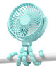 Picture of Coohea Stroller Fan Battery Operated Fan USB Rechargeable Portable Fan Small Baby Fan with Flexible Tripod Cooling Fan Clip on for Stroller Car Seat Backseat Crib Bike Trip Beach, 3 Speeds Wind, Blue