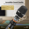 Picture of TONOR Wireless Microphone System, Professional Metal Cordless Karaoke Microphones, Handheld Dynamic Mic Set with Receiver for Party, Meeting, KTV, Church, DJ, Wedding, Singing, 200ft, TW820 Black