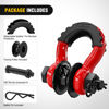 Picture of Nilight 3/4" D Ring Shackle with Towing Pulley 2 Pack 4.75 Ton (9500 Lbs) 7/8" Pin Heavy Duty Off Road Recovery Shackle with Isolators Washer Kit for Jeep Truck Tractor Vehicle ATV UTV, Red