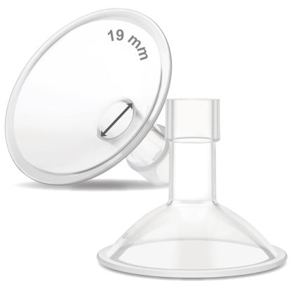 Picture of Maymom MyFit Crater Series 19mm Two-Piece Design Small Breastshield Compatible with Medela Breast Pumps; Not Original Medela Pump Parts; Replace Medela Shields; Fit Flex Connector; 2pc