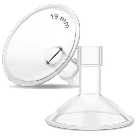 Picture of Maymom MyFit Crater Series 19mm Two-Piece Design Small Breastshield Compatible with Medela Breast Pumps; Not Original Medela Pump Parts; Replace Medela Shields; Fit Flex Connector; 2pc