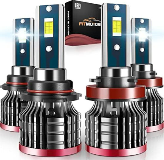 Picture of FITMOTORS H11/H8/H9 9005/HB3 LED Bulbs,160W 32000 Lumens Bright,6500K Cool White LED Fog Light Halogen Replacement IP68 Waterproof, Pack of 4