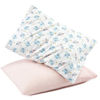Picture of TILLYOU Toddler Pillowcase 2 Pack with Envelope Closure,13" x 18" Silky Soft Microfiber Travel Kids Pillowcase for Boys and Girls, Lucky Pony Peace Dove&Big Pink Flower