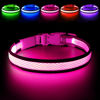 Picture of Flashseen LED Dog Collar, USB Rechargeable Light Up Dog Collar Lights, Adjustable Comfortable Soft Mesh Safety Dog Collar for Small, Medium, Large Dogs(Medium, Candy Pink)