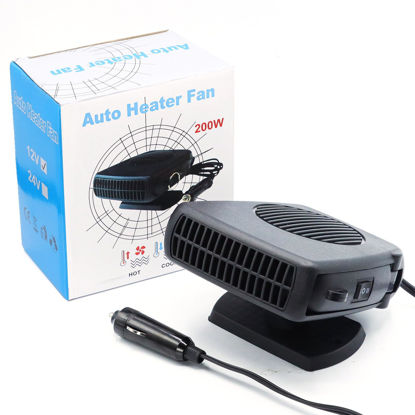 Picture of 12v 200W Car Heater, Portable Car Heater and Defroster, Windshield Defogger, 12 Volt Car Heater That Plugs Into Cigarette Lighter, Calenton para Carro, 360° Rotation