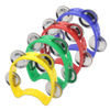 Picture of Cheerock 4-Pack Plastic Percussion Handheld Tambourines with 4 Jingle Bells, Mini Hand Bell Percussion, Musical Rhythm Instruments in 4 Colors for Kids, Adults, School and Party