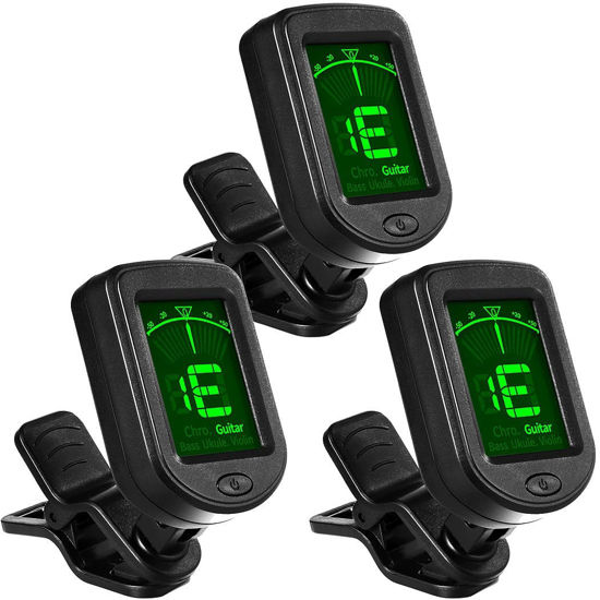 Picture of Guitar Tuner Clip On Ukulele Tuner 3 Pack for Guitar Bass Ukulele Violin Banjo Tuner