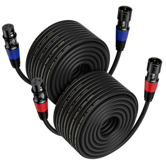 Picture of EBXYA XLR Cables 75ft - Standard XLR Male to Female Microphone Cable with 3-Pin Balanced Shielded XLR Speaker Cable (2 Packs)
