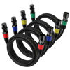 Picture of EBXYA XLR Microphone Cable - XLR Male to Female Cable 6ft 4-Packs with 3-Pin Balanced XLR Cables for Mic Mixer, Recording Studio, Speaker