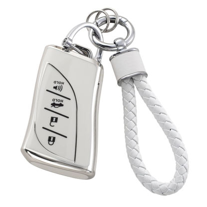 Picture of YO&YOYE for Lexus Key Fob Cover with Keychain, Soft TPU Key Case Protection Shell Fit for Lexus ES350 ES300h UX200 LS500 LS500H LC500 LC500h