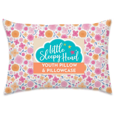 Picture of Little Sleepy Head Youth Pillow with Pillowcase 16x22, Soft Jumbo Toddler Pillow, Kids Pillow & Hypoallergenic Pillow Case - Best Kids Pillows for Sleeping, Perfect Kids Travel Pillow (Whimsy Garden)
