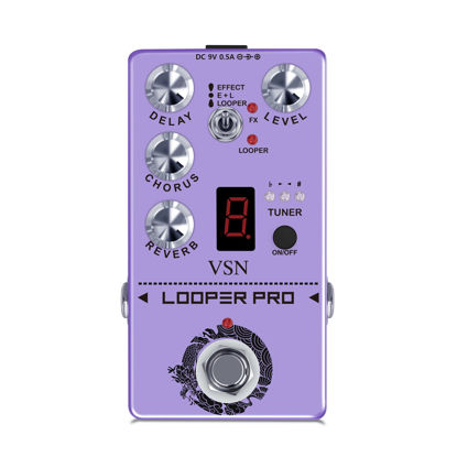 Picture of VSN Delay Tuner Chorus Reverb Looper Guitar Digital Multi-effect pedal a series of digital effect pedals True bypass RE-05 …