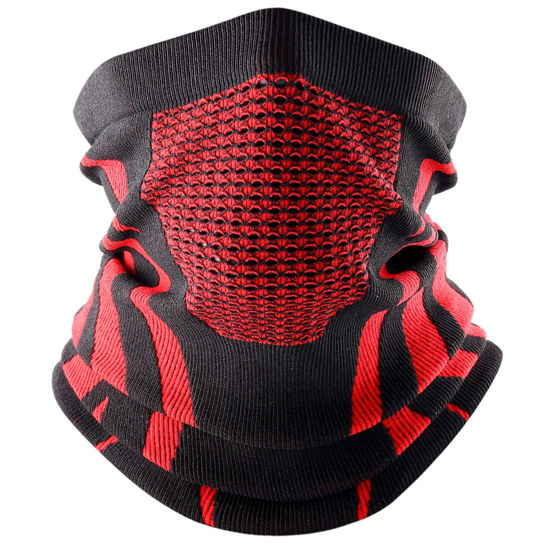 Picture of WTACTFUL Winter Neck Gaiter Neck Warmer Women Half Face Ski Mask Cover Shield for Cold Weather Windproof Tube Bandana Balaclava for Running Skiing Hunting Snowboarding Cycling Motorcycle Riding Red