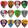 Picture of Guitar Picks 24 Pack Thin, Medium, Heavy & Extra Heavy Picks with Tin Box,Variety Pack Artistic Celluloid Guitar Pick for Bass Electric Guitar Acoustic Guitar Lovers Gift (Mix-4)