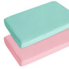 Picture of Mini Crib Sheets Girl Fitted Pack and Play Sheets for Baby Girls Boys 2 Pack (27"x 39"x 5"), Portable Playard/Playpen Sheets, Ultra Soft Microfiber Pack and Play Sheets, Blue and Pink