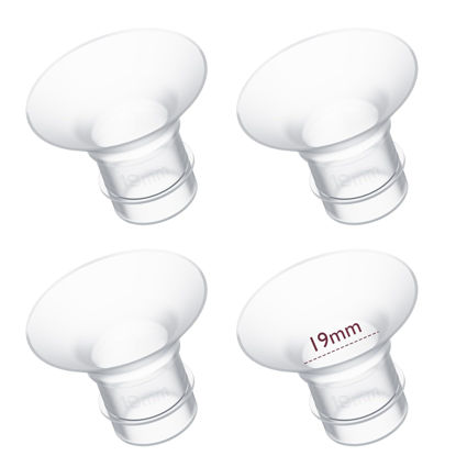 Picture of Momcozy Flange Insert 19mm Compatible with 24mm Flange/Shield of Most Pumps, Insert for Breast Pump Replacement Accessories, 4PCS 19mm
