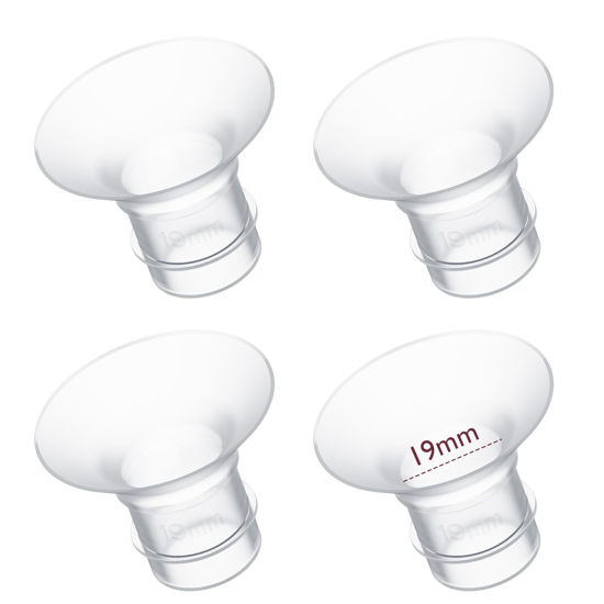 Picture of Momcozy Flange Insert 19mm Compatible with 24mm Flange/Shield of Most Pumps, Insert for Breast Pump Replacement Accessories, 4PCS 19mm