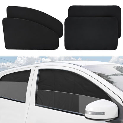 Picture of XCBYT Car Window Shades, 4 Pack Car Priavcy Curtains Side Window Sun Shades for Car Baby 100% Light Block Sun Shade for Car Window for Car Camping, Napping, Sleeping, Breastfeeding, Cloth Changing