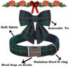 Picture of Unique style paws Christmas Dog Collar with Bow Tie Green Plaid Puppy Collar for Small Medium Large Dogs as Autumn Winter Pet Gifts-S