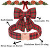 Picture of Unique style paws Christmas Dog Collar with Bow Tie Black Red Green Plaid Puppy Collar for Small Medium Large Dogs as Autumn Winter Pet Gifts-S