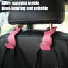 Picture of LivTee Headrest Hook for Car, Back Seat Organizer Pink Leather Hanger Holder Hook, Interior Car Accessories for Hanging Purses Bags Coats, 2 Pack