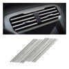 Picture of 8sanlione 20PCS Car Air Conditioner Decoration Strip, Auto Air Vent Outlet Chrome DIY Trim Strips, Waterproof Moulding Bendable Protection Strip Line, Car Decor Accessories for Most Cars (Ice Silver)