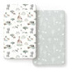 Picture of GRSSDER Stretch Ultra Soft Jersey Knit Fitted Crib Sheets Set 2 Pack，Fit All Standard Crib Mattress Pads Safe and Snug, Crib Fitted Sheet for Boys and Girls, Pretty African Savannah Animals Pattern