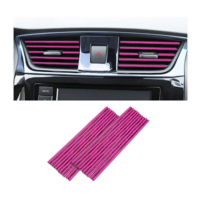 Picture of 20 Pieces Car Air Conditioner Decoration Strip for Vent Outlet, Universal Waterproof Bendable Air Vent Outlet Trim Decoration, Suitable for Most Air Vent Outlet, Car Accessories (Ice Rose Red)